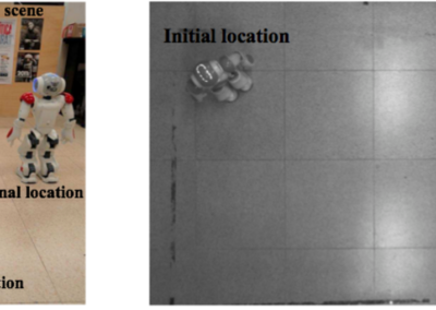 Visual Servo Walking Control for Humanoids with Finite-time Convergence and Smooth Robot Velocities
